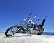 HARLEY DAVIDSON MOTORCYCLE CHOPPER CAPTAIN AMERICA 8X10 COLOR PHOTO EASY RIDER 