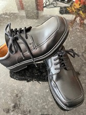 Boys Black Florsheim Leather Oxford Dress Shoes 1.5 W Retail for 66
