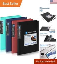 30-Pocket Binder with Plastic Sleeves 9x12", Heavy Duty Art Portfolio Folder ...