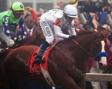 JUSTIFY 2018 PREAKNESS STAKES WINNER MIKE SMITH UP HORSE RACING 8X10 PHOTO 2