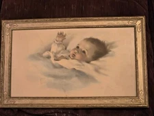 Vintage 1930's Bessie Pease Gutmann "Awakening" Print, Framed Behind Glass