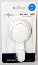 Mainstays• Suction Hook• White• Holds Up To 11 Lbs.•