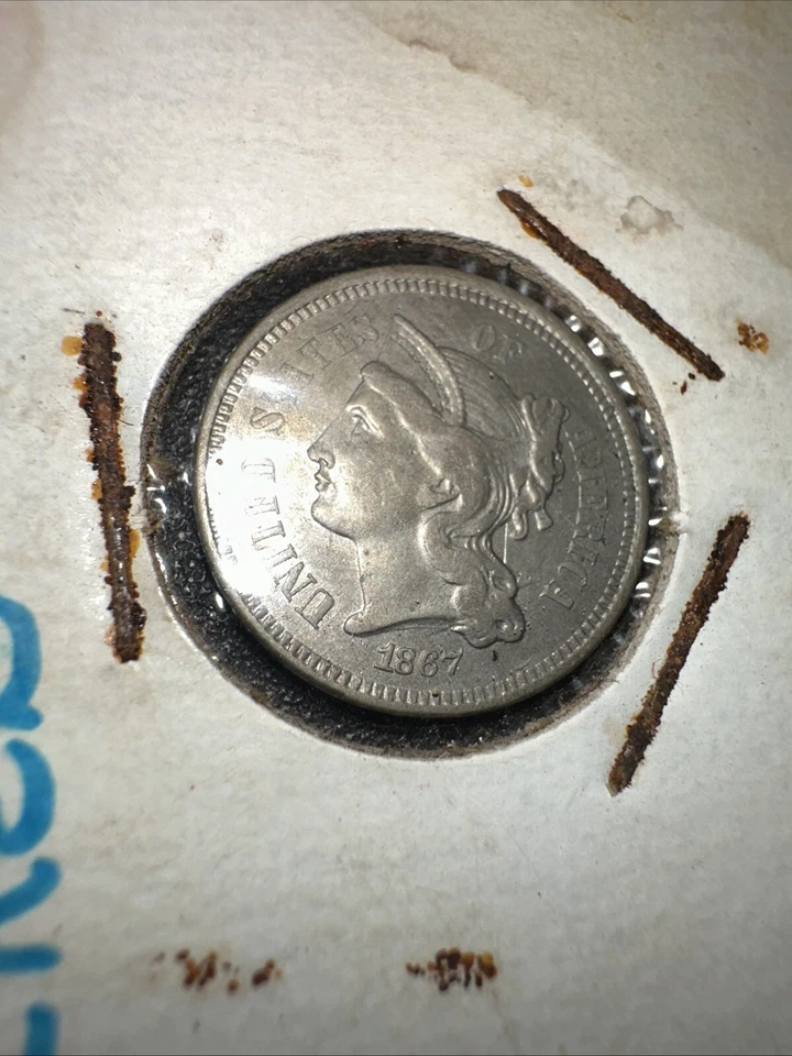 1867 3 Cent Nickel !! Higher Grade !! - Image 2 of 3