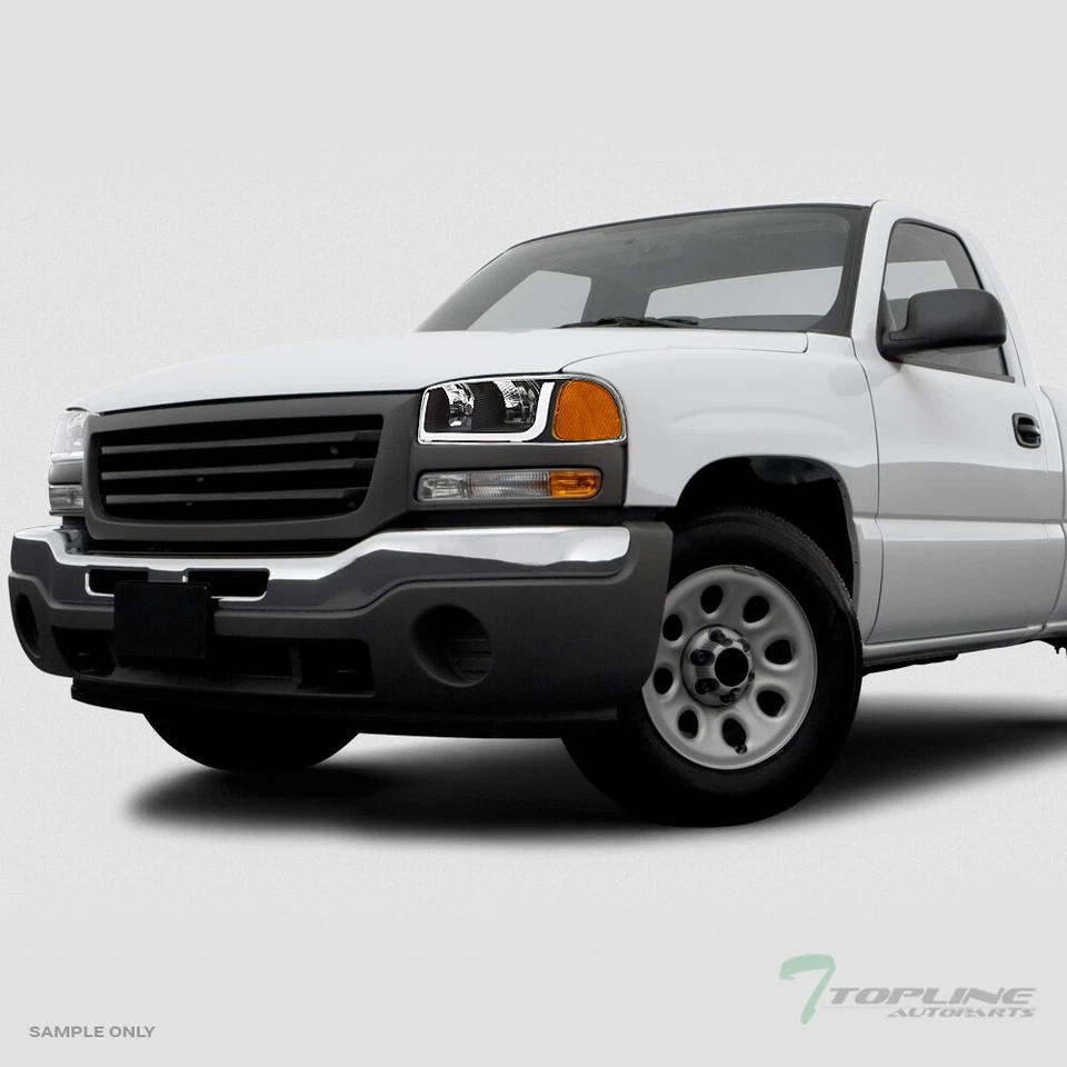 Topline For 1999-2006 Sierra Switchback Sequential LED Strip Bar Headlights Blk - Image 2 of 4
