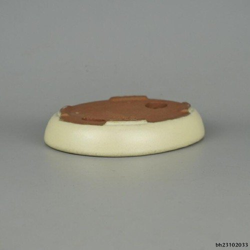 Olla de bonsái japonesa TOKONAME YAMAFUSA forma ovalada W13,5cm H2,3cm blanca esmaltada - Imagen 3 de 24