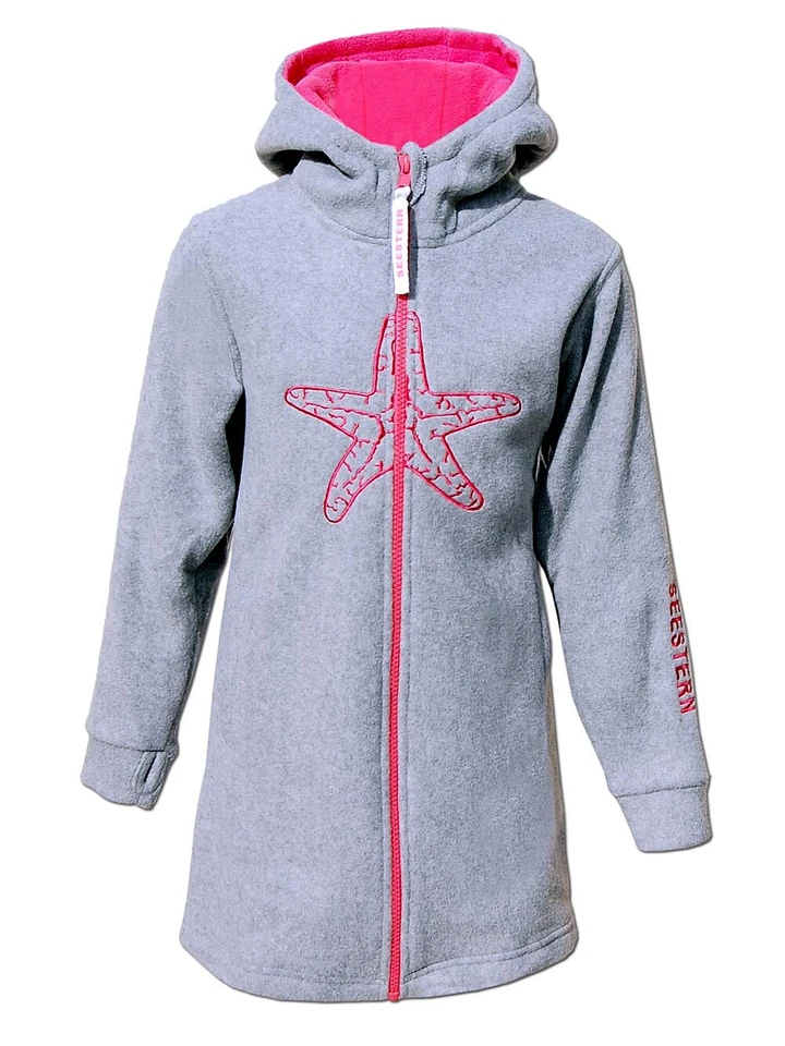 SEESTERN  Kinder Kapuzen Fleecejacke Fleecemantel Fleece Sweatjacke 116-164 /gy - Bild 3 von 4