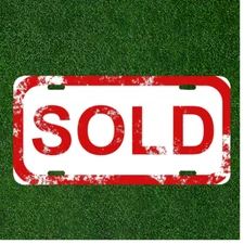 Custom Personalized License Plate Auto Tag With SOLD Design NEW