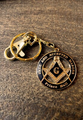 F&AM Prince Hall Round Masonic Key Chain