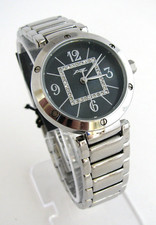 NEW A II Z by TIMEX BLACK MOP DIAL & CRYSTALS,SILVER TONE S/STEAL WATCH -V0V694