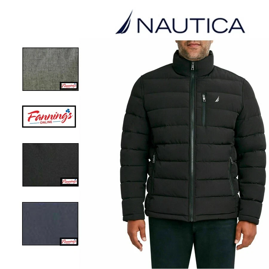 Nautica Men's Stretch Puffer Performance Jacket Water Resistant | F44