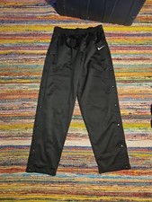 Vintage 90s Nike Tear Away Snap Up Warm Up Satin Shiny Pants XL White Tag 32x32