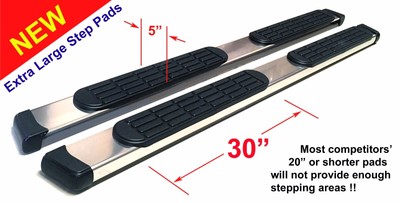 83-Up Ford Econoline E150//E250//E350 5/" Chrome Pads Running Side Step Boards