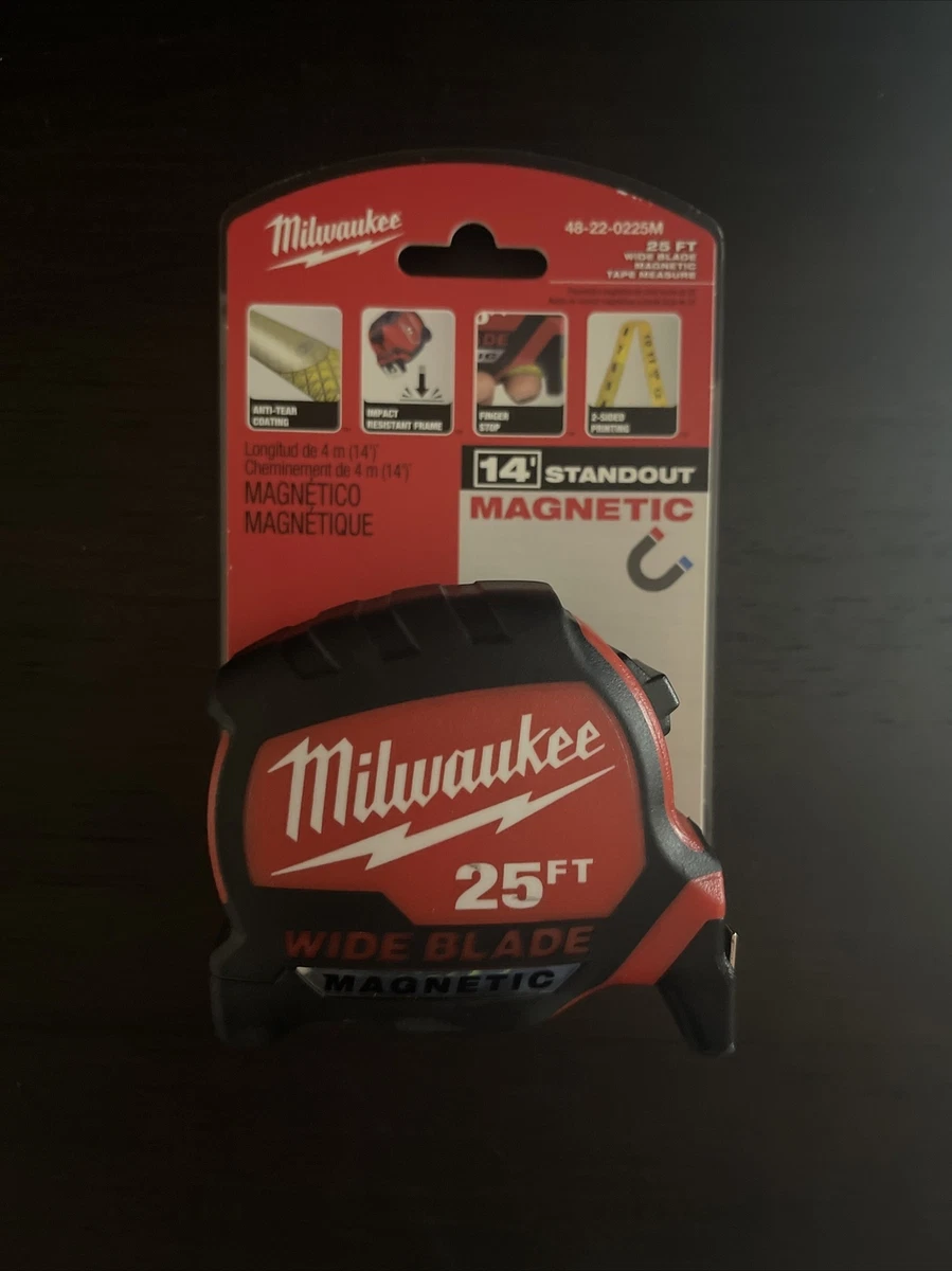 Milwaukee 48 22 0225M 25 Wide Blade Magnetic Tape Measure eBay