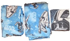 3pc Twin Sheet Set Classic Star Wars Millennium Falcon X-Wing Lucas Film Ltd EUC