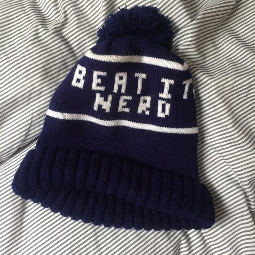 NERD Beanie Bobble Hat with Pom Pom 