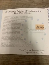 Articles of Confederation First Day of Issue stamp 30 Oct 1977