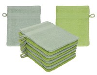 Betz 10 Waschhandschuhe Premium 16X21Cm 100% Baumwolle HeugrüN Und AvocadogrüN