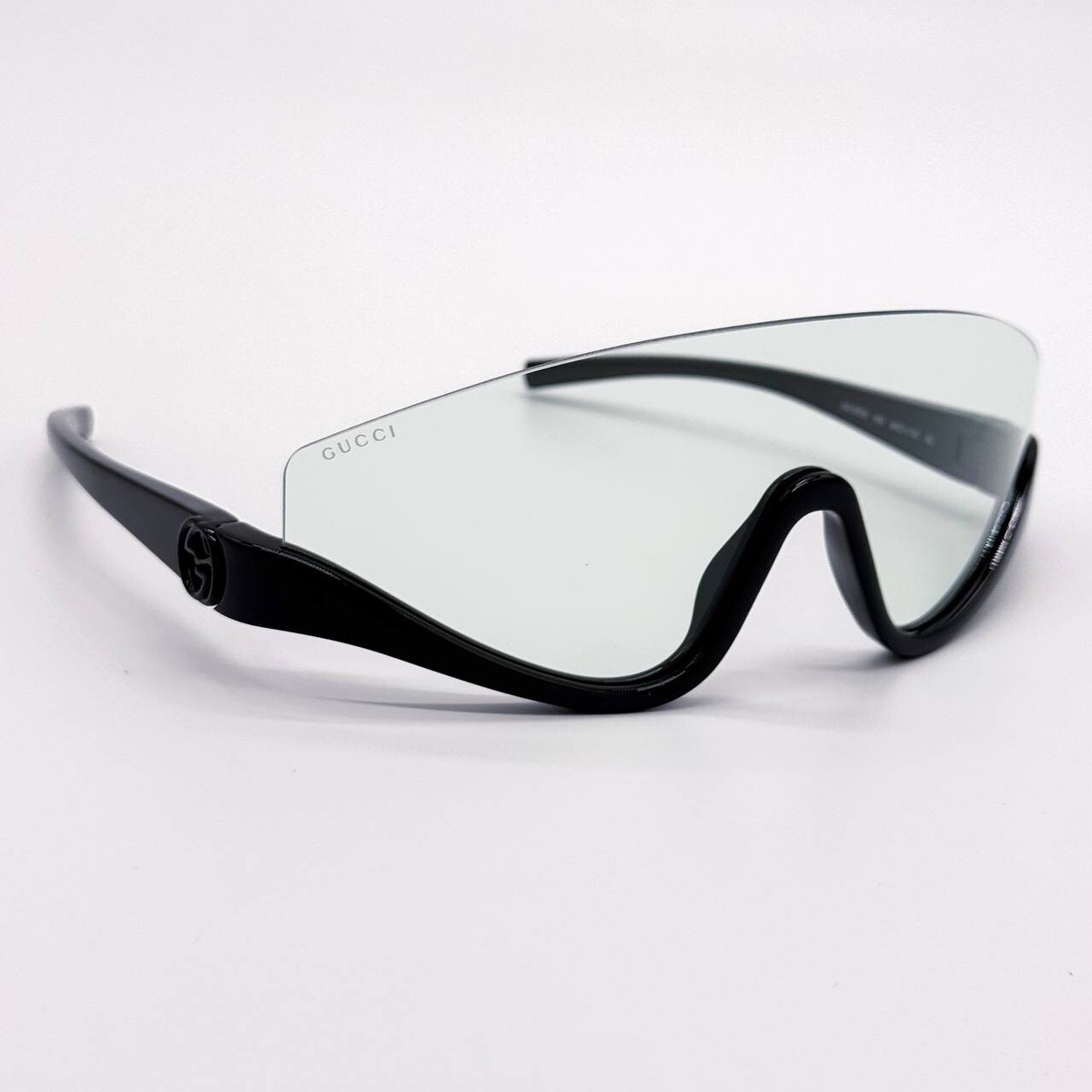 NEW GUCCI SHIELD SUNGLASSES GUCCI GG1650S 005 BLACK GREEN EYEWEAR NEW GUCCI GG1650S 005 SHIELD BLACK GREEN UNISEX SUNGLASSES  main image 4