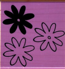 Hampton Art  FLOWER POWER  Wood Mounted Rubber Stamp Garden Nature Plants