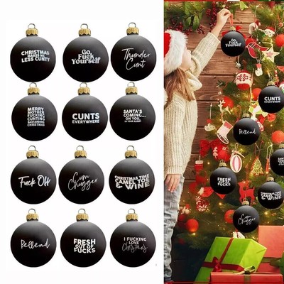 Sweary Bauble Bundle.12 Pack, 2024 Fun Christmas Ornament Xmas Ball-Ornaments DE