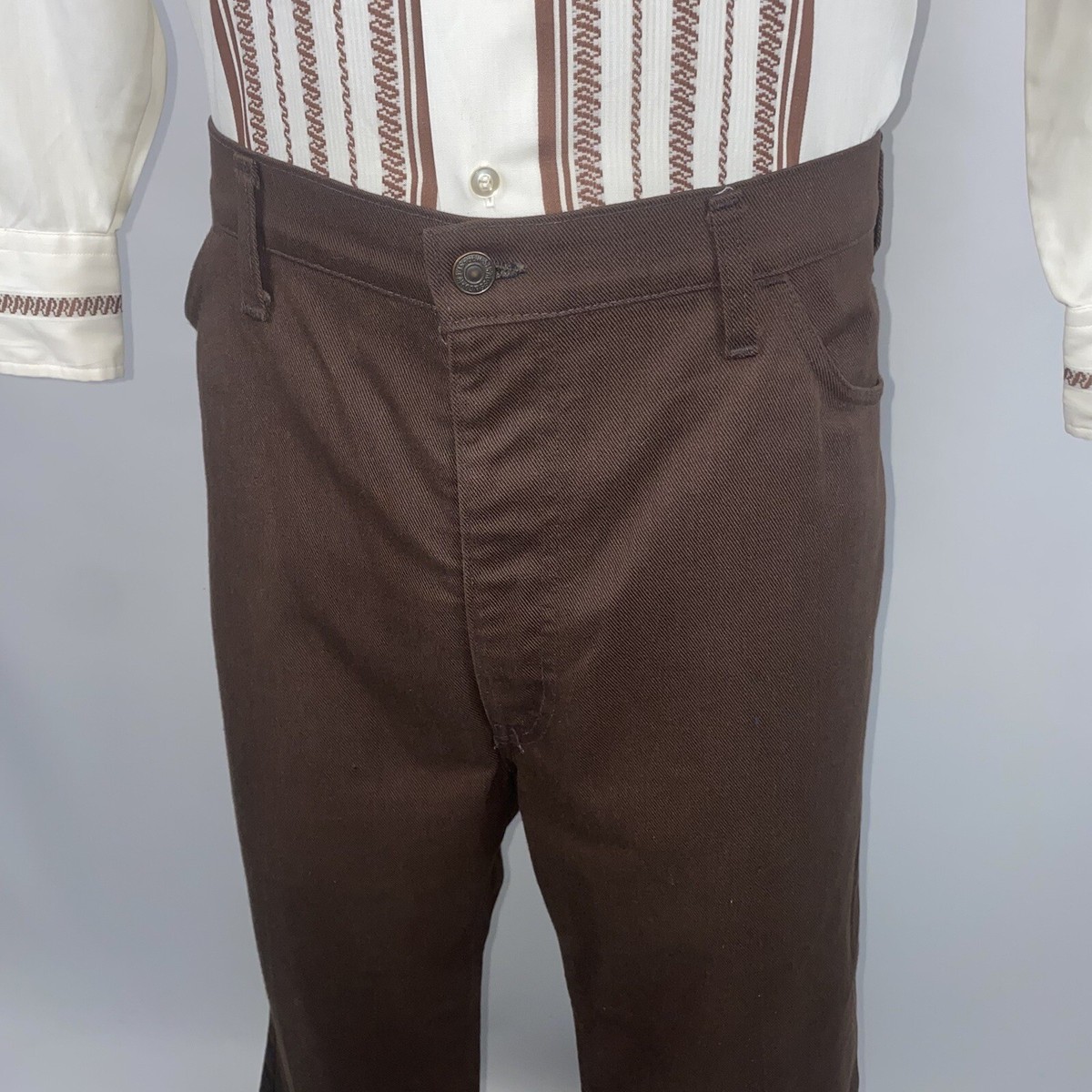 Levi's Pants BIG E Sta Prest Mens Brown Wide Leg Vintage 60s