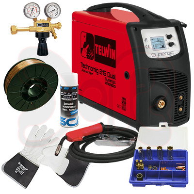 TELWIN TECHNOMIG 215 DUAL im SET 1, WIG MIG/MAG Elektrode Schutzgas Schweißgerät