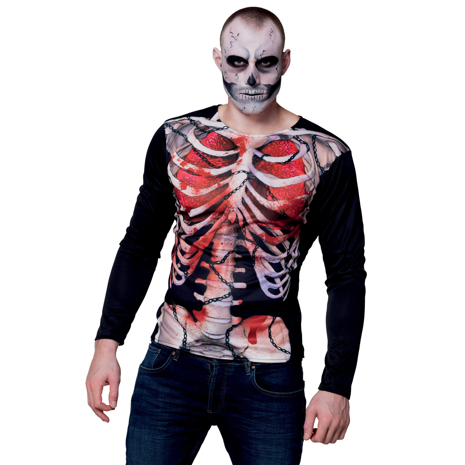 Ciao Costume Halloween Maglia Fotorealistica Scheletro Creepy Carcass Uomo M/L