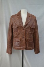 Ladies 'aviatrix' Brown Leather Jacket/blazer - Large