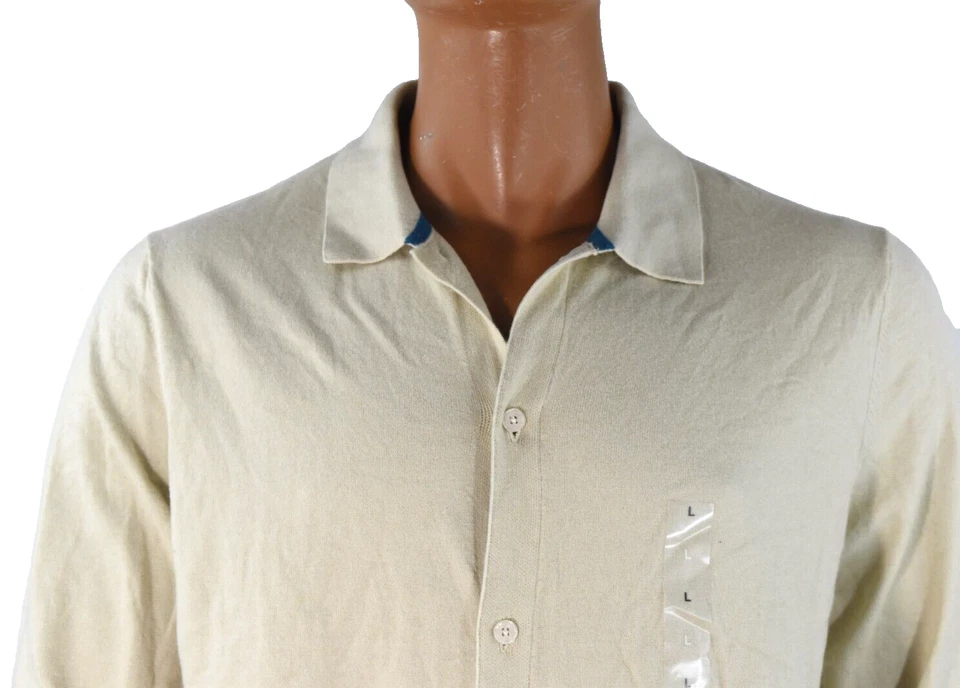 Cárdigan Suéter Alfani Para Hombres Nuevo S Marfil Crema Mangas Largas Cuello Foto 4 de 4