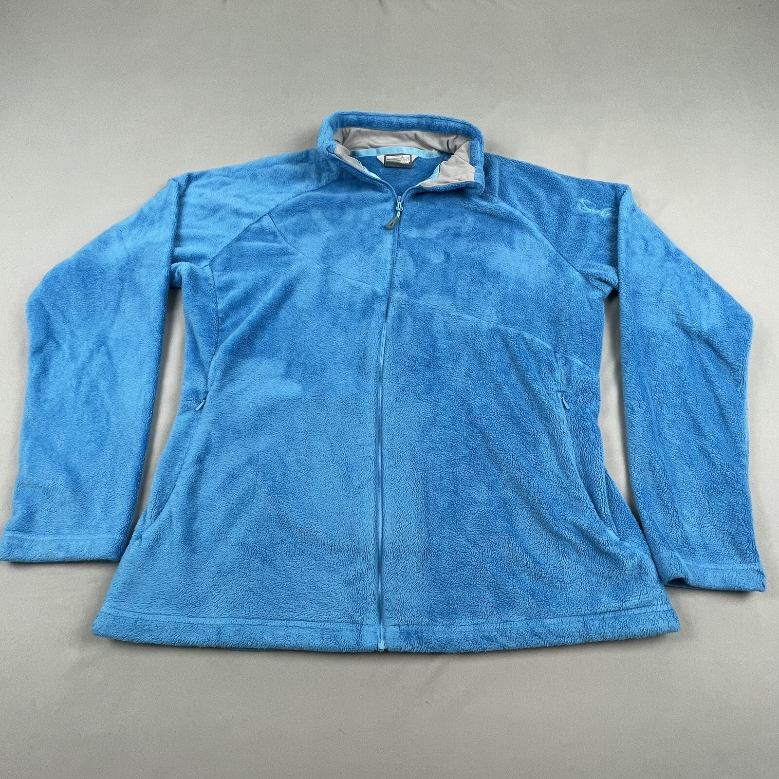 Salomon Essential Pile Giacca Donna Taglia XL Blu Cerniera Intera Tasche Outdoor