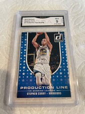 STEPHEN CURRY WARRIORS 2014 DONRUSS PRODUCTION LINE SCORING # 7 GRADED 9 L@@@K