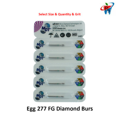 Dental MDT Egg 379 FG Safe Shank Diamond Burs 277 Triton Bonding Heat Management