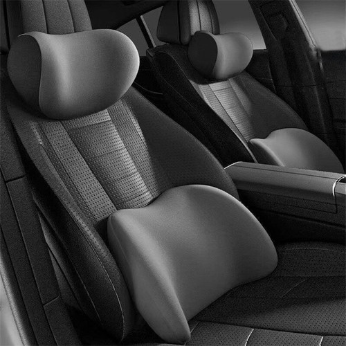 2pcs Memory Foam Car Neck Pillow & Lumbar Support Set For Driver And Passeng-h- - Foto 9 di 17
