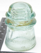 Glass Utility Insulator Whitall Tatum No 2 17 - Green - Made in USA - VINTAGE