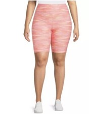 Terra And Sky Womens Plus High Rise Orange Mango Bike Shorts Size 2X NEW