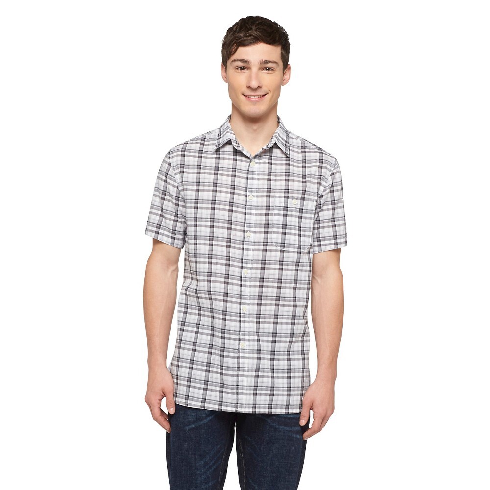 Mossimo Supply Co Men's Athletic Short Sleeve Button Plaid Shirt eBay