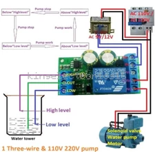 12V Water Level Automatic Controller Liquid Sensor Switch Solenoid Motor Pump K