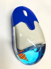 Frutiger Aero Y2K Aqua Mouse, Clownfish Design, Dark Blue, Wireless