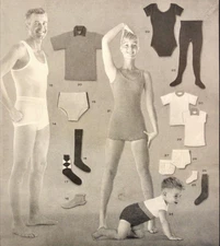 1955 Du Pont Nylon Stretchables Clothing For Family Vintage 2 Page Print Ad
