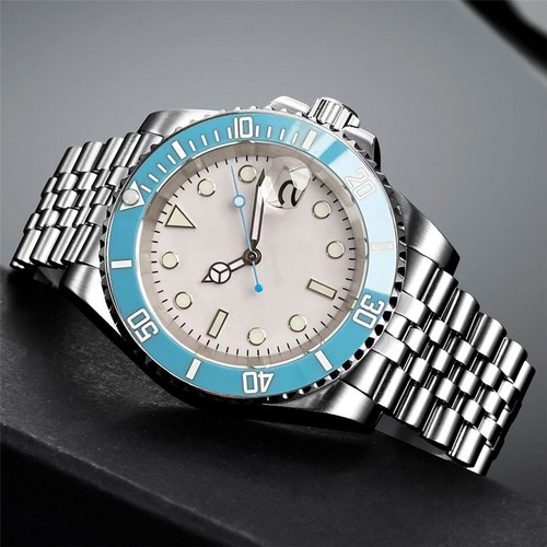 20BAR Waterproof NH35 Automatik Herrenuhr Taucheruhr weißes Ziffernblatt Saphir 40mm - Bild 7 von 9