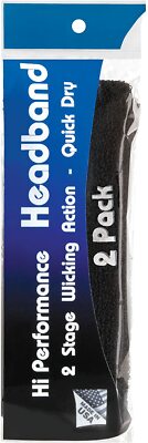 Unique Sports Hi Performance Headbands (Pack of 2) - Black