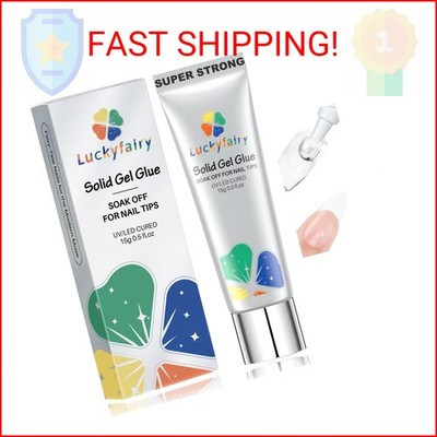 Luckyfairy Nail Glue Gel for Nail Tips, Super Strong Solid Gel Glue U V Cured Ne