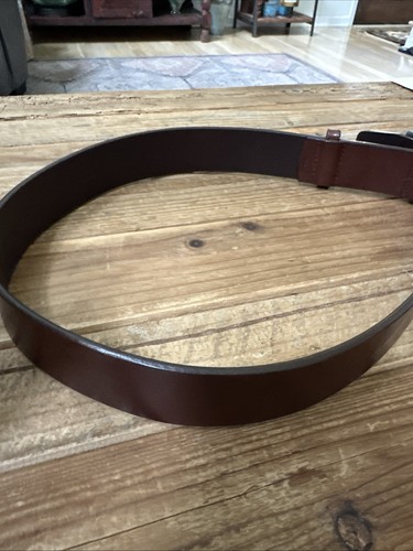 DKNY Jeans Genuine Leather Belt Women's Small Minimalist Utility Classic Brown - Picture 4 of 8