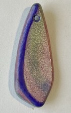 HAND PAINTED SEA GLASS/BEACH POTTERY PIECE SURF TUMBLED ART JEWELRY P111