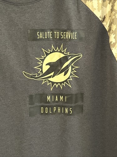 Nike Dri-Fit Miami Dolphins Salute To Service T Shirt Large Camo Short Sleeve - Picture 2 of 10