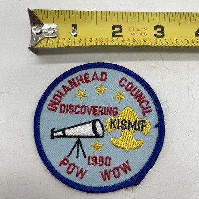 Vintage Boy Scout Indianhead Council Pow Wow 1990 Patch Discovering KISMIF Teles