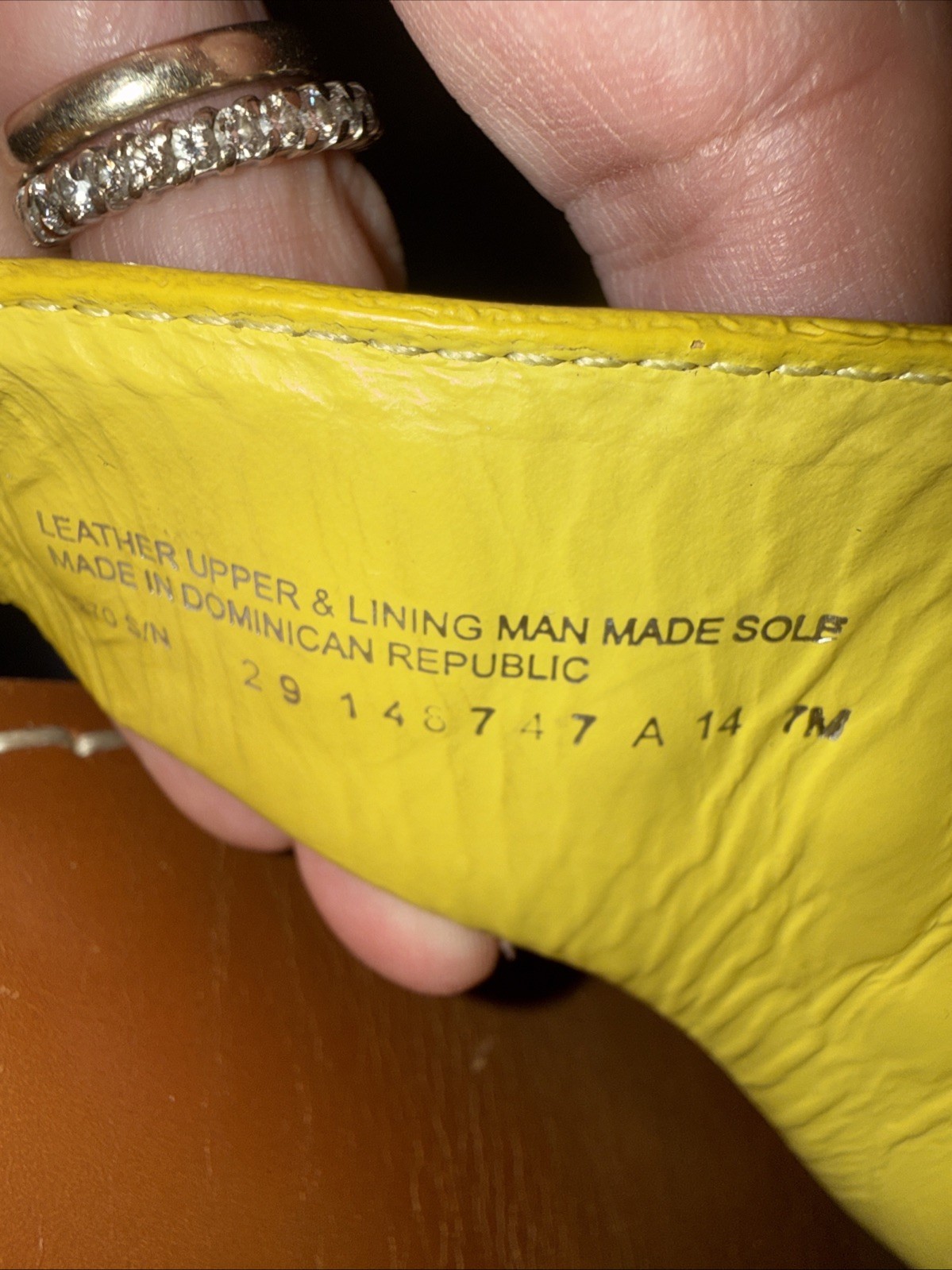 Tory Burch Yellow Leather Studded Thong Slide Sandals Flats Logo Cutout Women 7 thumbnail 9