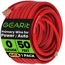 1/0 Gauge Wire 50 Ft CCA 0 AWG Ground Wire Battery Cable for Automotive,Car Audi