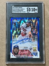 2023 Topps Chrome Michael Harris II RC SGC 10 w/10 Auto Blue Refractor /150
