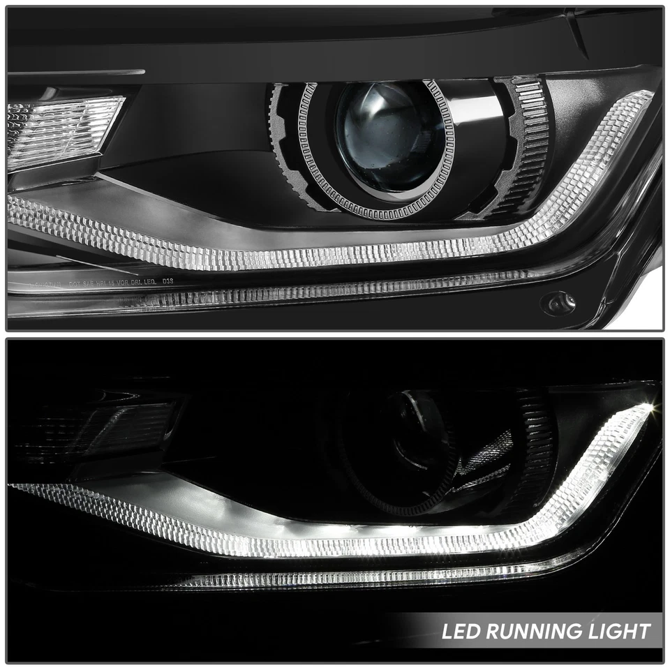 Faro proyector de xenón HID izquierdo transparente negro para Chevrolet Camaro Fit 16-22 Foto 4 de 4